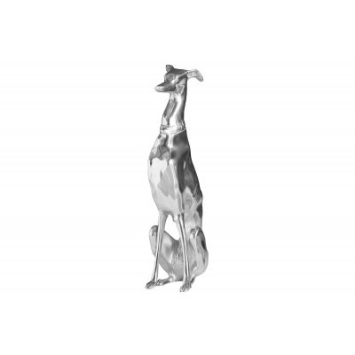   Rzeźba psa Greyhund ALU 70 cm silver