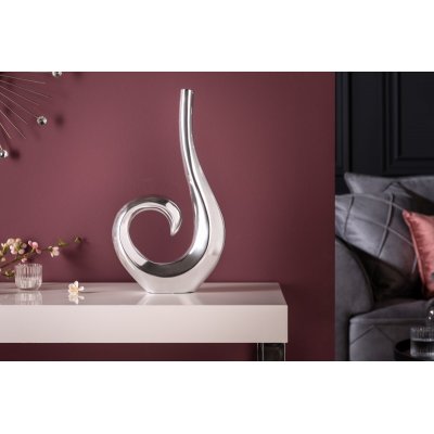  Wazon fala 48 cm srebrny.