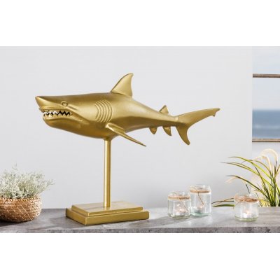  Rzeźba rekina 70 cm złota