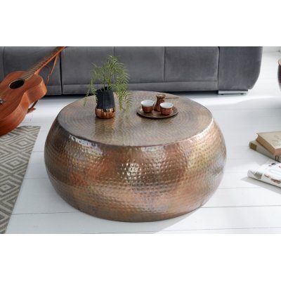  Stolik kawowy B Orient 80 cm młotkowany kolor miedź II gatunek