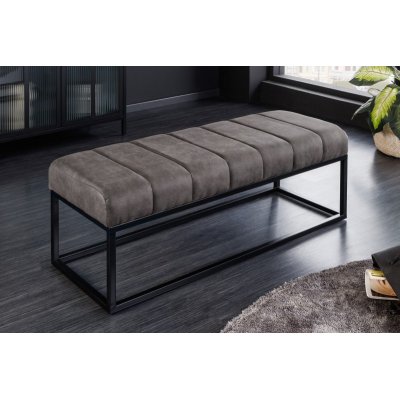 Ławka Petit Beaute 110 cm szara aksamitna.