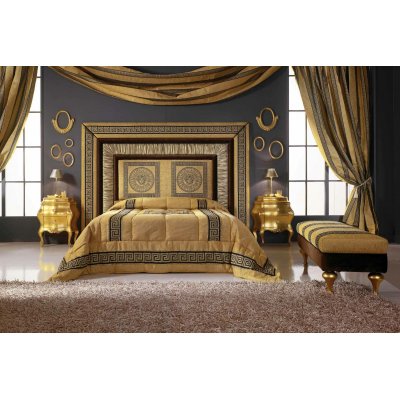  Włoskie Łóżko Tapicerowane EMPORIOz Meandrem i Meduza Versace