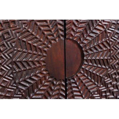  komoda drewniana  MANDALA 177cm brązowa, podstawa złota