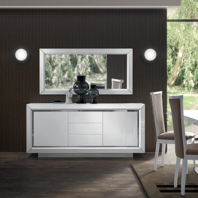  Elite White – nowoczesny białe lustro w połysku 132 x 85 cm. 