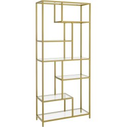 INDUSTRIAL metalowy złoty regał na książki wysokość 180 cm,