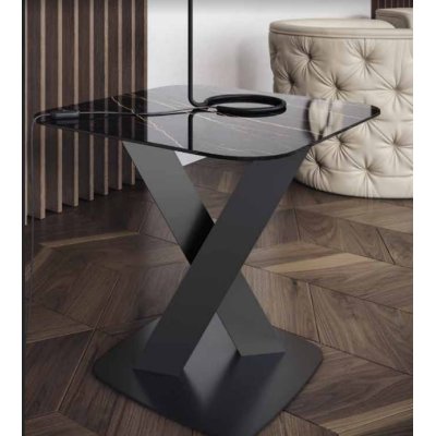   KRYSTAL , Elite Włoski Stolik pod lampę z blatem ceramicznym