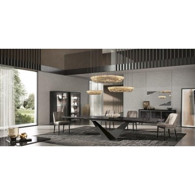  Stół KRYSTAL Włoski Stół Nierozkładany 239 m x 110 cm z Blatem Ceramicznym