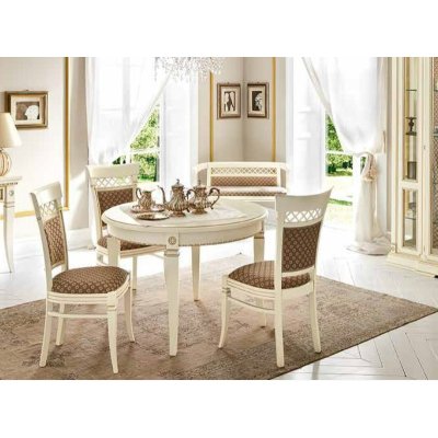  SALA BIANCO Stół rozkładany okrągły 110/148 cm  do jadalni  włoskie meble klasyczne