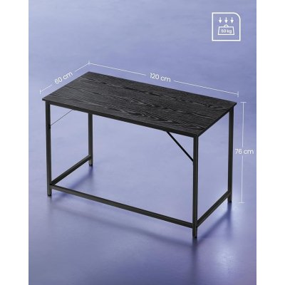  INDUSTRIAL -Stolik pod komputer-biurko,120 x 50 x 76 cm kolor czarny z widocznymi słojami