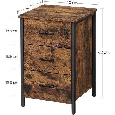  INDUSTRIAL- szafka nocna z trzema szufladami w stylu retro
