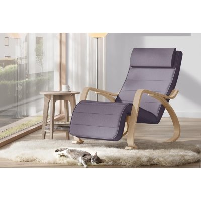   Fotel bujany swing podłokietnikami z drewna brzozowego, 