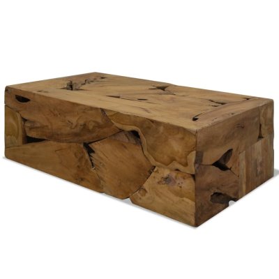  Stolik kawowy z Drewna Tekowego, 90 x 50 x 30 cm, brązowy
