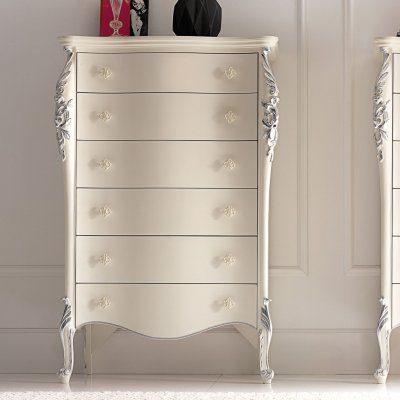  VENERE Antyczna Biel Szyfoniera Komoda Elegancka i  Klasyczna  Włoskie Meble Drewniane Do Sypialni