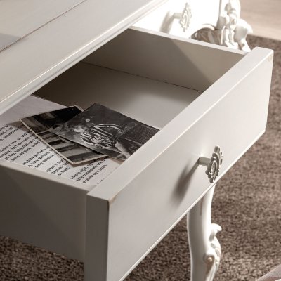  VENERE  Elegancki i Klasyczne biurko z 3 szufladami Włoskie Meble Drewniane