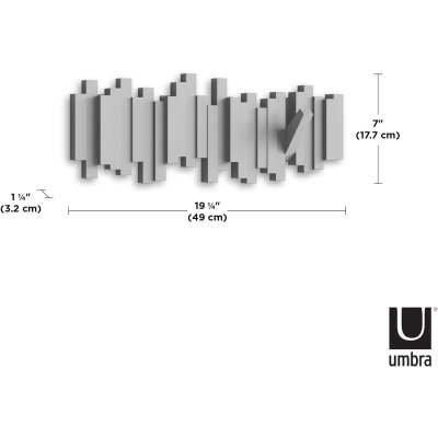  UMBRA Stics Szary– Wieszak Ścienny o Stylowym Designie 