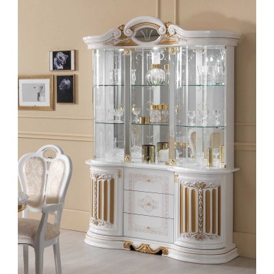   BETTY WHITE-GOLD Witryna 3-Drzwiowa