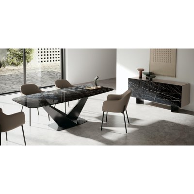  Stół KRYSTAL Włoski Stół Nierozkładany 239 m x 110 cm z Blatem Ceramicznym