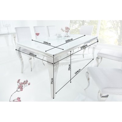  Elegancki stół MODERN BAROQUE 200 cm biały