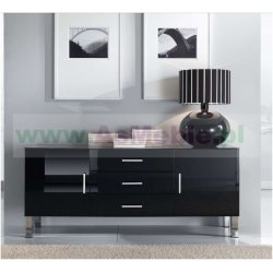 Glossy Black - bufet  2d+3s czarna na wysoki połysk