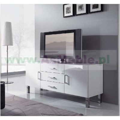  Glossy White komoda biała - bufet 2d+3s biała na wysoki połysk