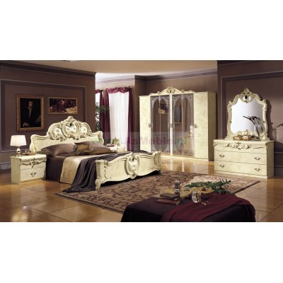  Barocco beż  -  łoże do sypialni, włoskie meble stylowe 160x203