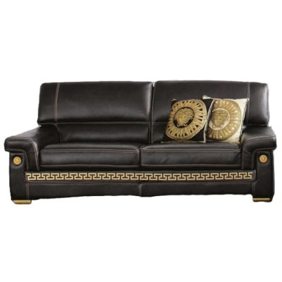  ZEUS  włoska kanapa 3 osobowa sofa z meandrem Versace  w skórze lub w tkaninie 210 × 90 × h 90 cm