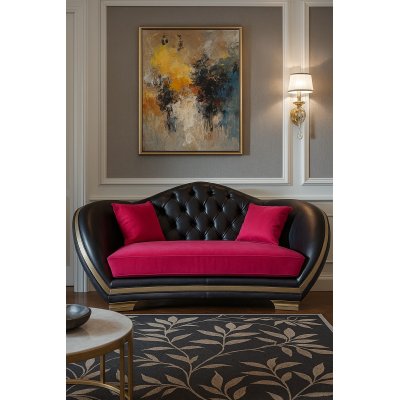   DIVINA - włoska sofa 2,5 osobowa wypoczynkowy do salonu współczesna klasyka Skóra/Materiał