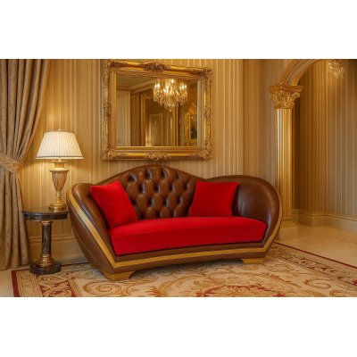  DIVINA - włoska sofa 2,5 osobowa wypoczynkowy do salonu współczesna klasyka Skóra/Materiał
