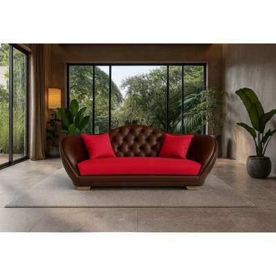   DIVINA - włoska sofa 2,5 osobowa wypoczynkowy do salonu współczesna klasyka Skóra/Materiał