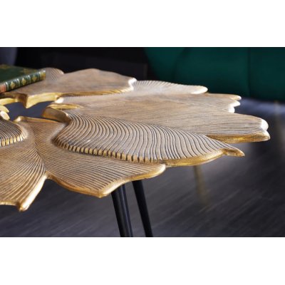  Stolik kawowy Ginkgo leafs 95 cm złoty