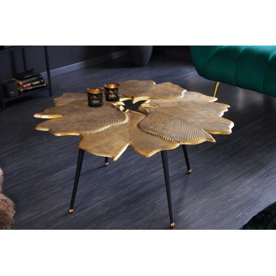Stolik kawowy Ginkgo leafs 95 cm złoty