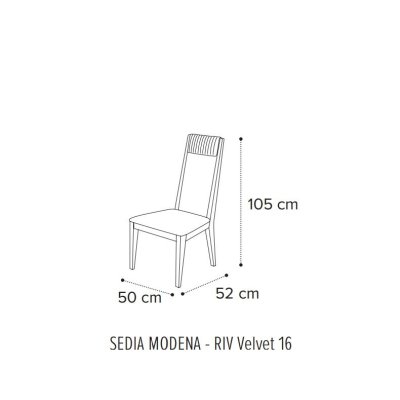  FIDIA Krzesło do jadaln MODEL 105 cm - wysokie oparcie tapicerka Velvet 16 włoskie meble pokojowe 