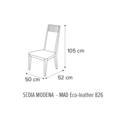 FIDIA Krzesło do jadaln MODEL 105 cm - wysokie oparcie tapicerka Skóra ekologiczna 826 