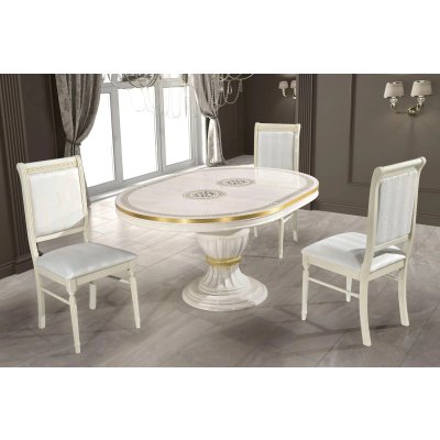    AURORA BEIGE  Elegancka Kolekcja Mebli Włoskich do Jadalni i Salonu Wysoki Połysk
