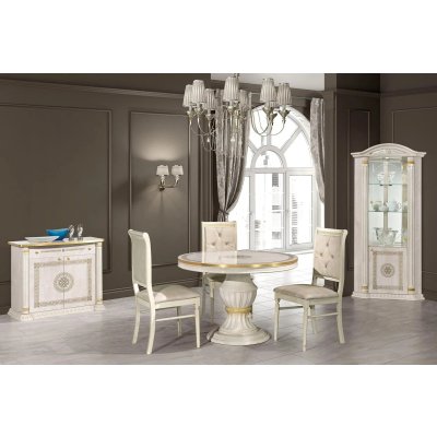    AURORA BEIGE  Elegancka Kolekcja Mebli Włoskich do Jadalni i Salonu Wysoki Połysk