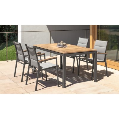  TIMBER Stół Ogrodowy  – Teak i Aluminium, Design Włoski Talenti
