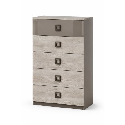  ZOE Włoska komoda wysoka tallboy bezowy w polysku