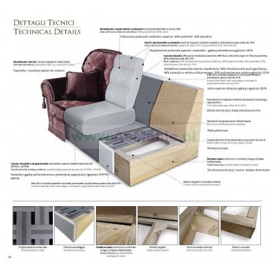  sofa Decor włoska sofa stylowa 3-osobowa 